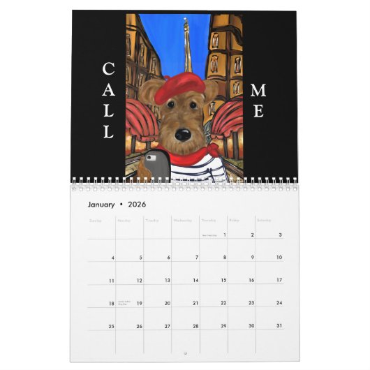 CALENDRIER AIREDALE TERRIER (Jan 2026)