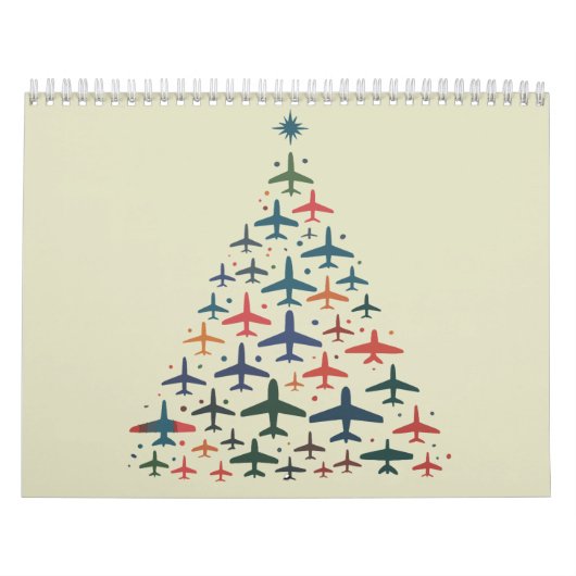 Calendrier Airplane Christmas Tree Retro Pilot Flying Flight (Protection)