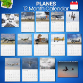 Calendrier Airplane Photo Pilot Aviator Fun Simple 12 Month