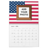Calendrier Ajouter Vos Photos American Flag Patriotic 2025 (Mar 2026)