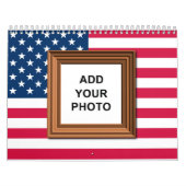 Calendrier Ajouter Vos Photos American Flag Patriotic 2025 (Protection)