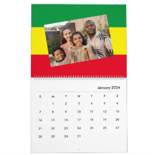 Calendrier Ajouter votre photo Drapeau Rasta Afrique Ethiop