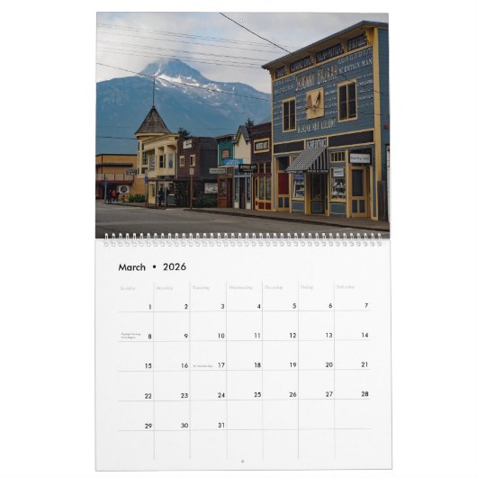 Calendrier Alaska (Mar 2026)