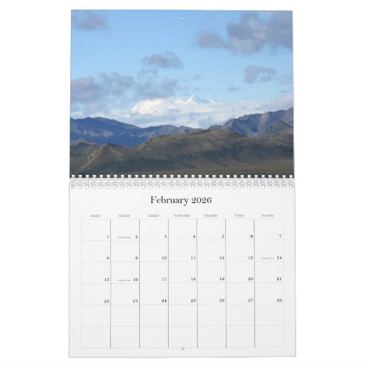 Calendrier Alaska 2025 (Feb 2026)