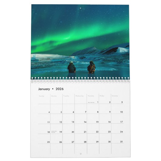 Calendrier Alaska 2025 (Jan 2026)