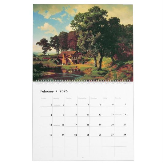 Calendrier Albert Bierstadt (Feb 2026)