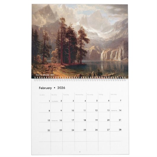 Calendrier Albert Bierstadt (Feb 2026)