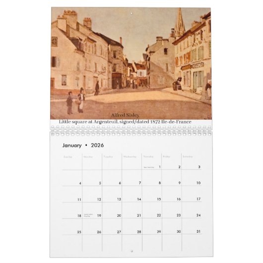 Calendrier Alfred Sisley (Jan 2026)