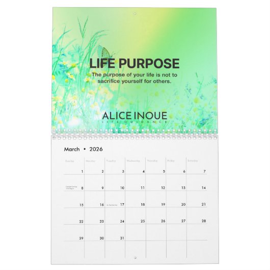 Calendrier Alice Inoue Life Guidance 2025 (Mar 2026)