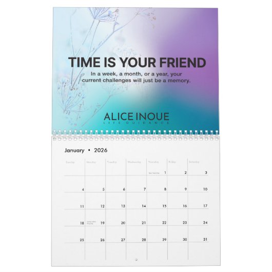 Calendrier Alice Inoue Life Guidance 2025 (Jan 2026)