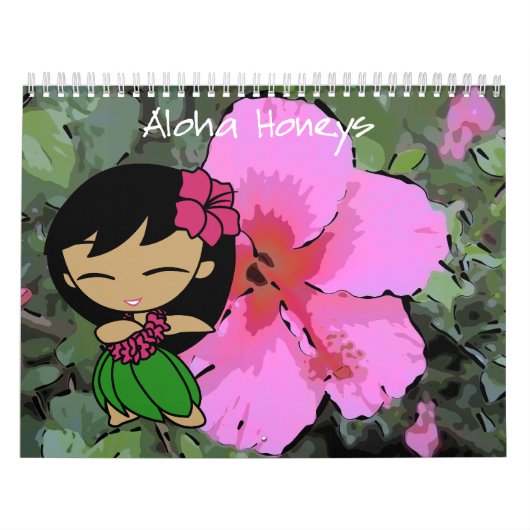 Calendrier Aloha Honeys Hula Girl Hawaiian Floral (Protection)