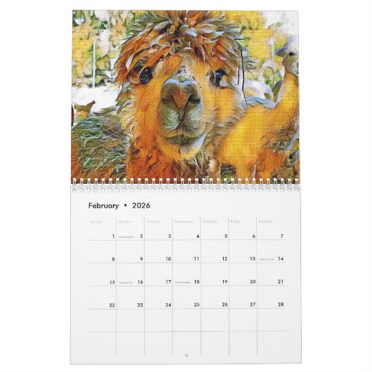 Calendrier Alpaca 2022 (Feb 2026)