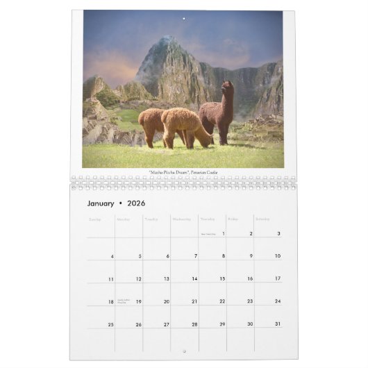 Calendrier Alpaca 2023 (Jan 2026)