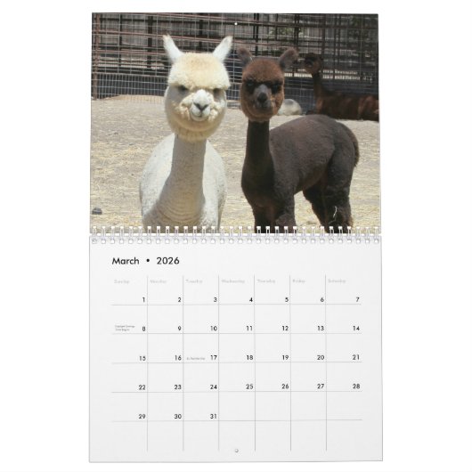 Calendrier Alpaca 2025 (Mar 2026)