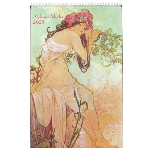 Calendrier Alphonse Mucha 2025 (Protection)