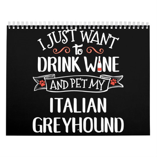 Calendrier Amateurs italiens de vin Greyhound et propriétaire (Protection)