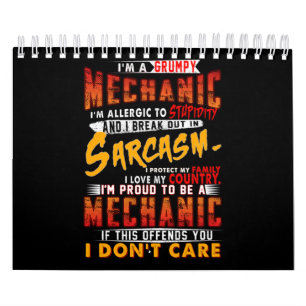 Calendrier Amateurs mécaniques Je suis un sarcasme mécaniq