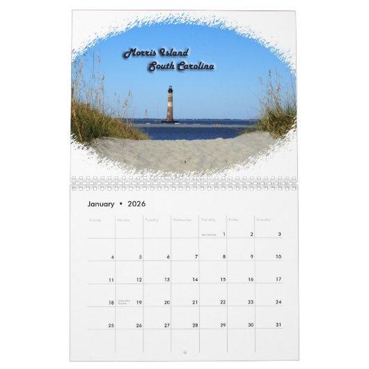 Calendrier américain 2012 de phare (Jan 2026)