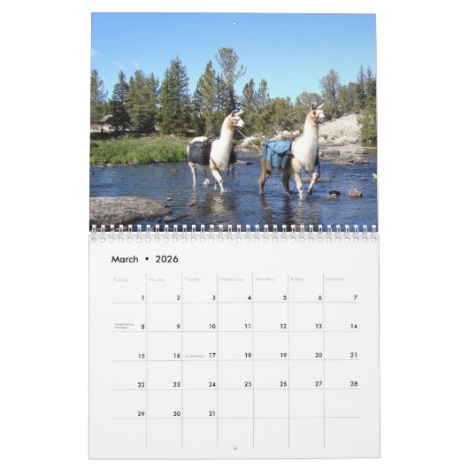 Calendrier américain Llama 2024 (Mar 2026)