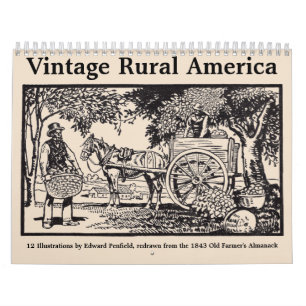 Calendrier Amérique rurale vintage