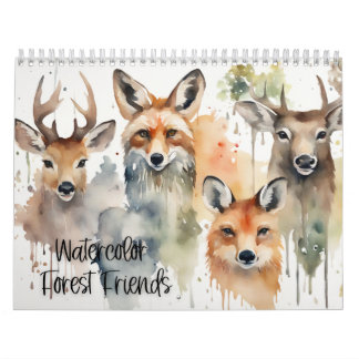 Calendrier Amis de la forêt aquarelle