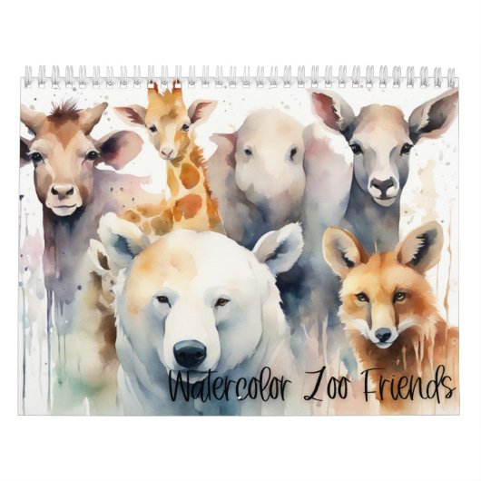 Calendrier Amis du zoo aquarelle (Protection)