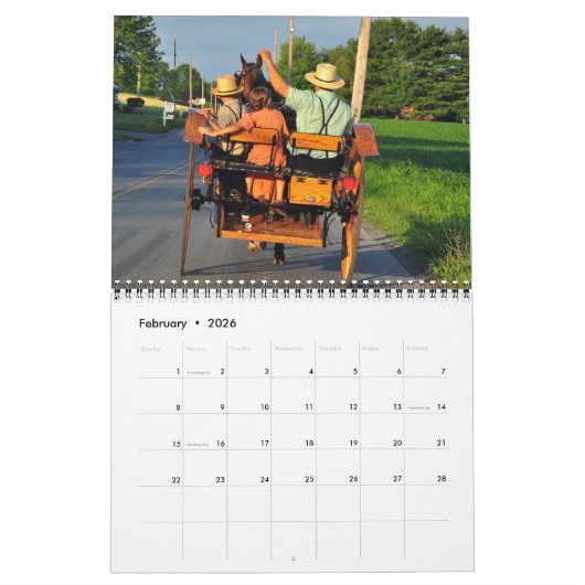 Calendrier Amish 2020 (Feb 2026)