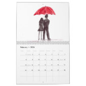 Calendrier Amour couple Mariage Anniversaire mignon Date Nom (Feb 2026)