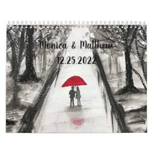 Calendrier Amour couple Mariage Anniversaire mignon Date Nom