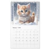 Calendrier Amoureux de les chats Cute Kittens Aquarelle saiso (Feb 2026)