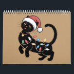 Calendrier Amoureux des chats Noir mignon Noël maman cadeau v<br><div class="desc">Amoureux des chats Noir mignon Noël maman cadeau vacances</div>