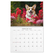 Calendrier Amoureux des chiens Corgis et Fleurs (Feb 2027)