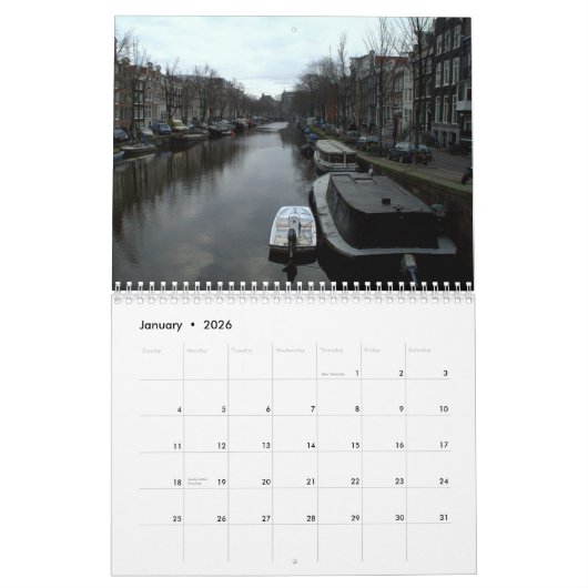 Calendrier Amsterdam 2016 (Jan 2026)