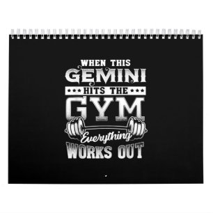 Calendrier Amusant Gemini Gym Conception d'entraînement