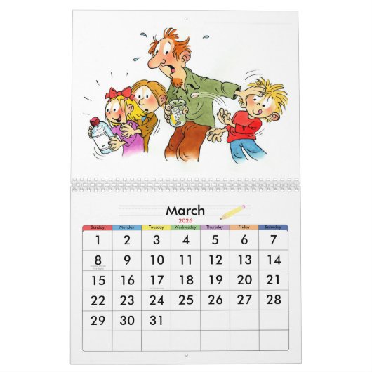 Calendrier amusant pour les enfants - Calendrier p (Mar 2026)