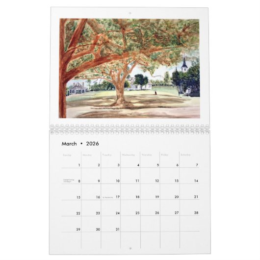 Calendrier Anatomie d'une peinture : Sam Houston Park 2024 (Mar 2026)