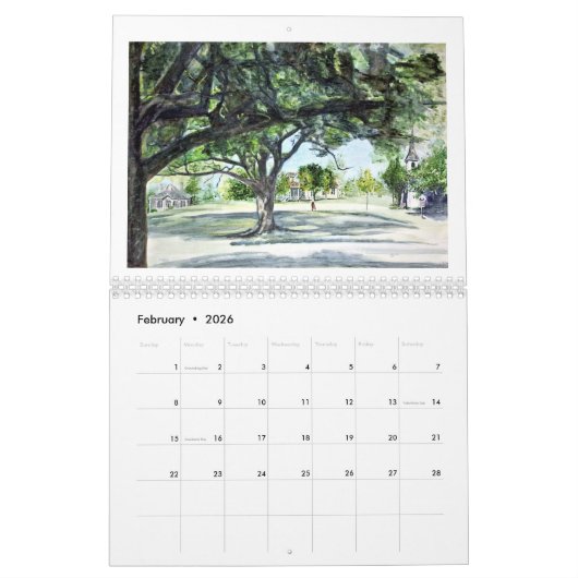 Calendrier Anatomie d'une peinture : Sam Houston Park 2024 (Feb 2026)