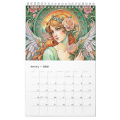 Calendrier Anges de Pâques en style Art Nuovo 2024 (Jan 2026)