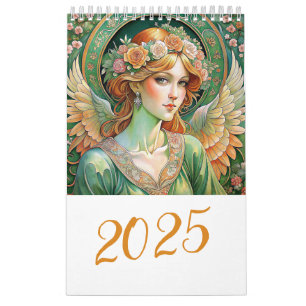 Calendrier Anges de Pâques en style Art Nuovo 2025
