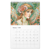 Calendrier Anges de Pâques en style Art Nuovo 2025 (Feb 2026)