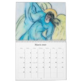 Calendrier Anges : Détail des dessins en pastel (Mar 2026)
