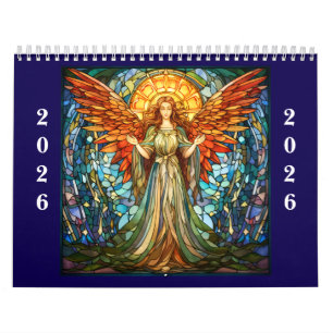 Calendrier anges en verre coloré 2026