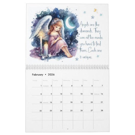 Calendrier Anges et paroles (Feb 2026)