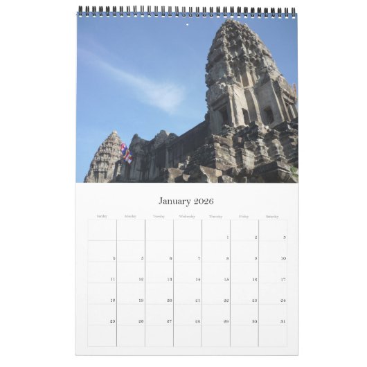 Calendrier angkor wat cambodia (Jan 2026)