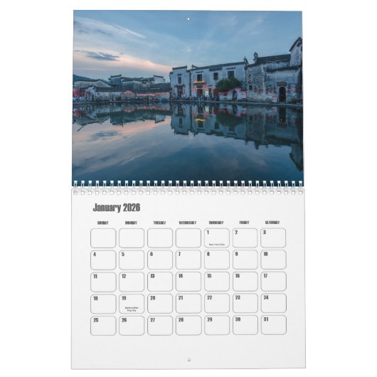 Calendrier Anhui-Chine (Jan 2026)