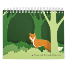 Calendrier animal coupé en papier