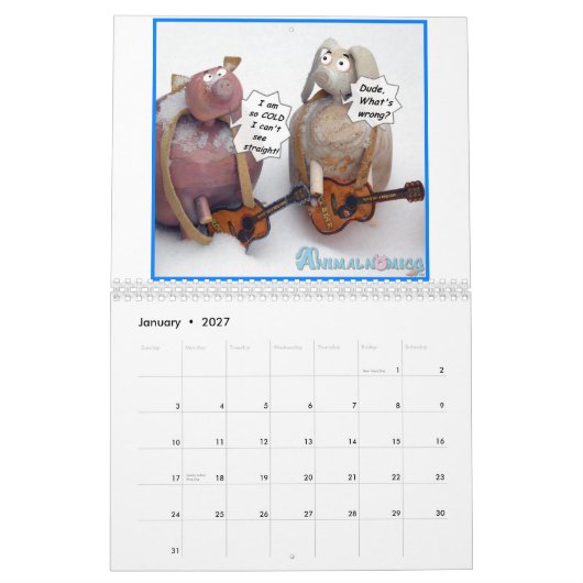Calendrier animal drôle d'Animalnomics (Jan 2027)