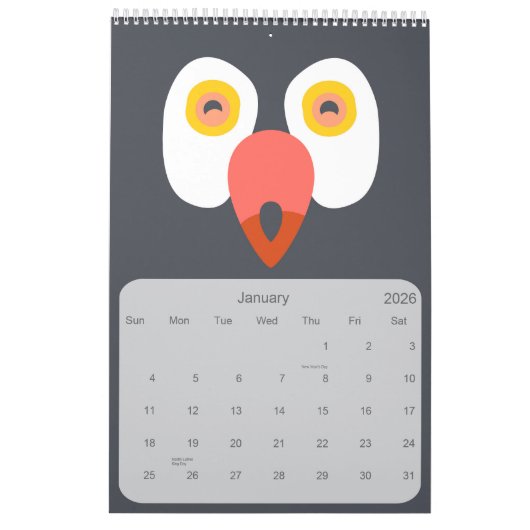 Calendrier animal enfants (Jan 2026)