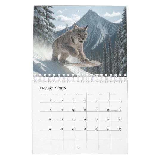 Calendrier Animals having fun Calendar (Feb 2026)