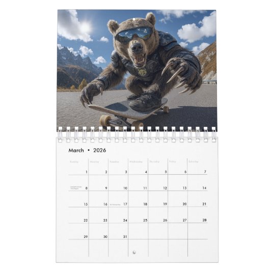Calendrier Animals having fun Calendar (Mar 2026)